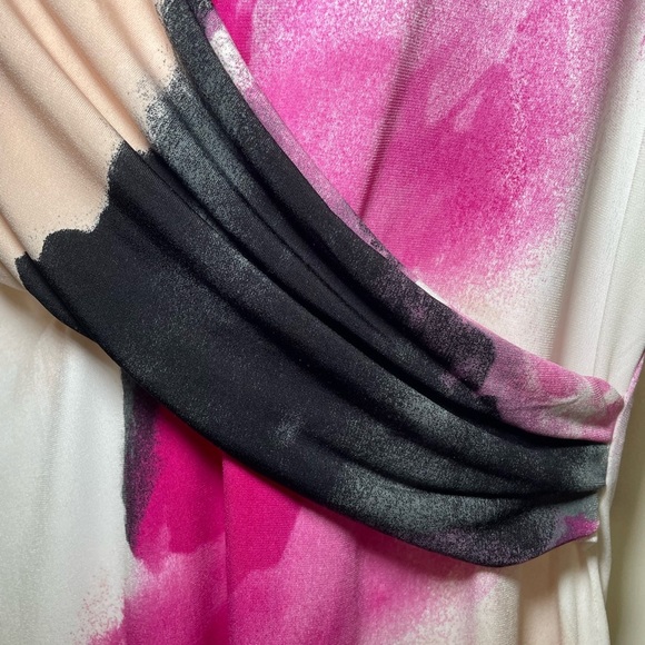 DKNY Pink and Black Sleeveless Wrap Blouse sz L - Picture 3 of 5